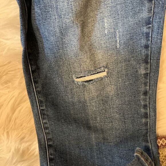 Ana Size 10 high rise straight leg distressed/patched denim jeans - Picture 5 of 8